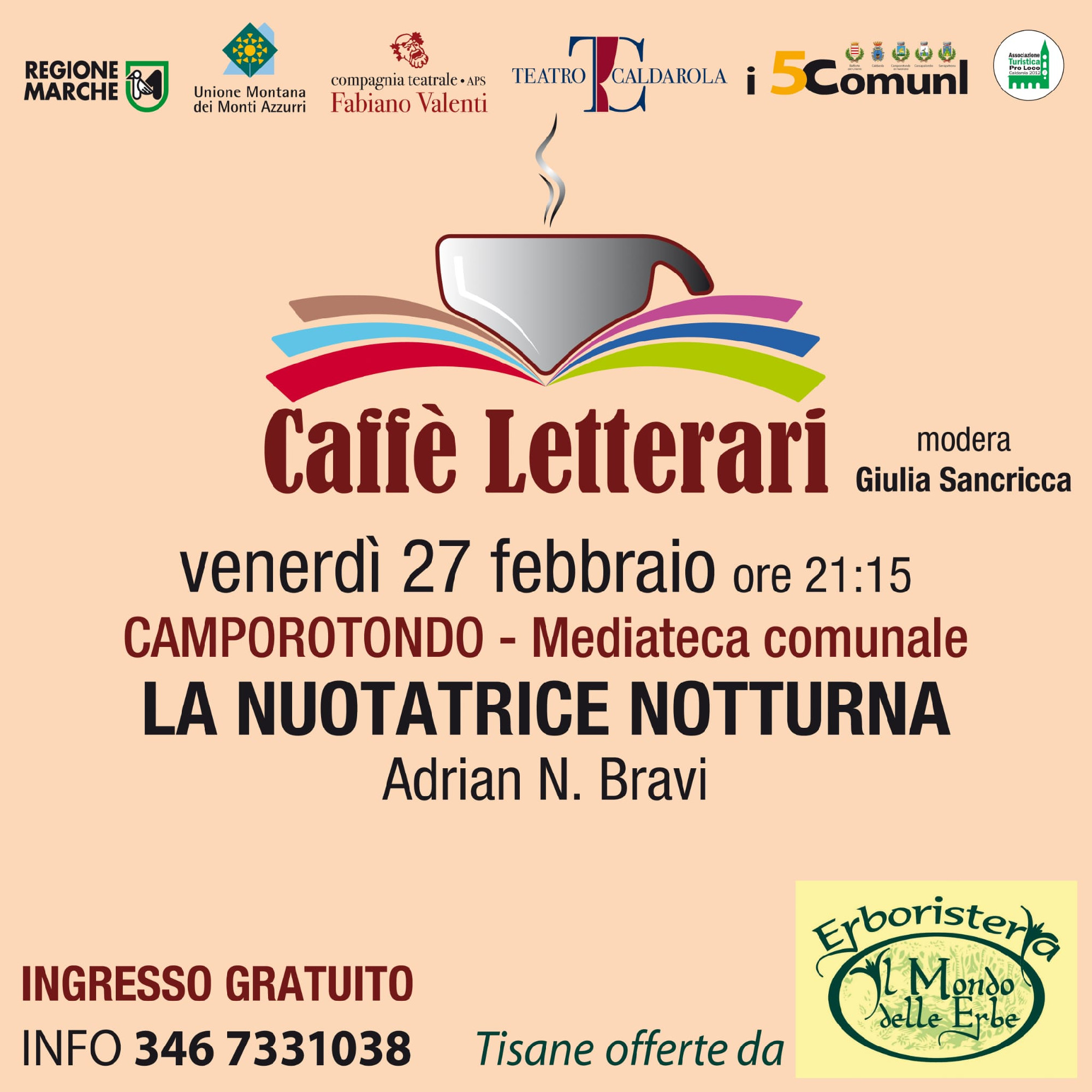 Adrian Bravi presenta "La nuotatrice notturna"