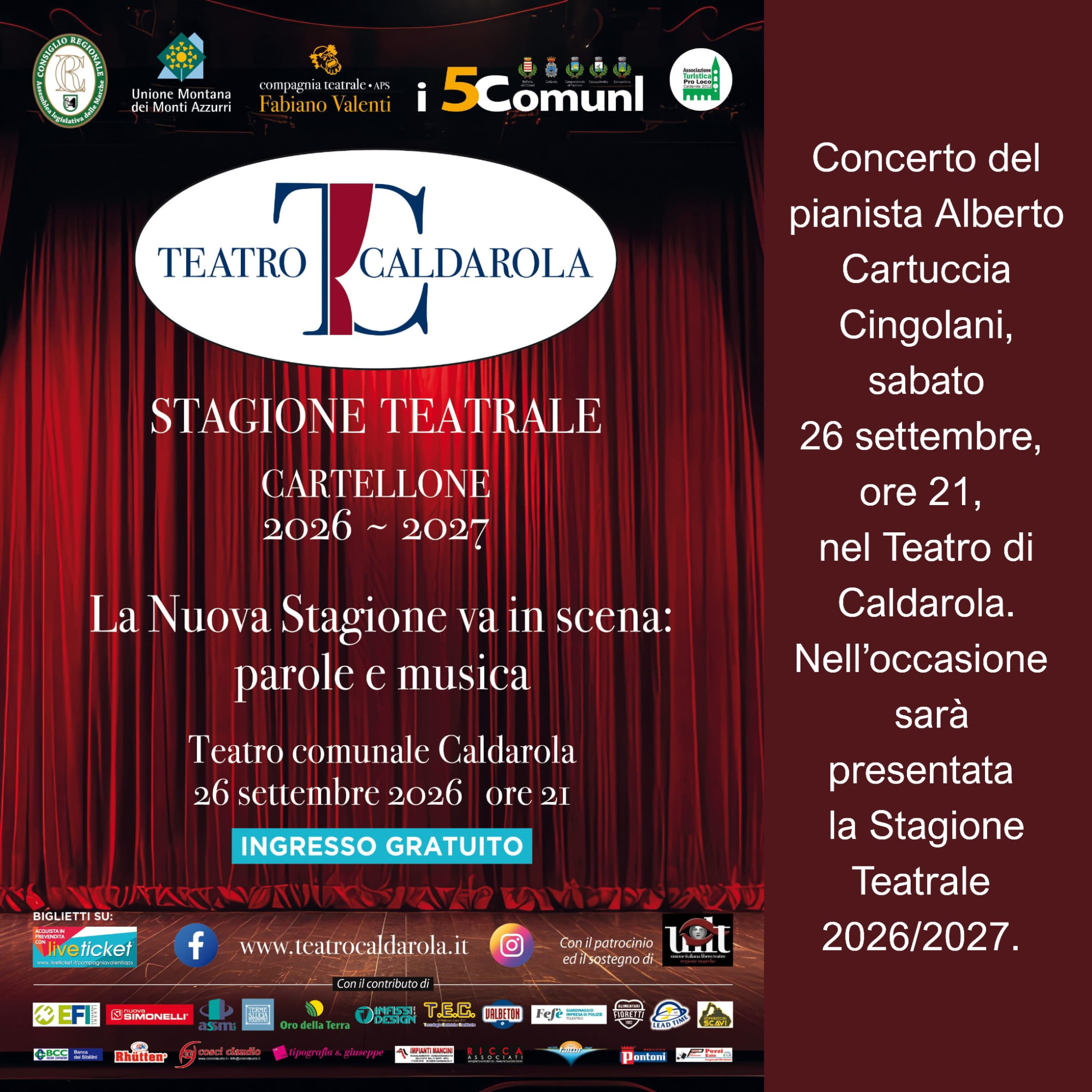 La nuova stagione va in scena: parole e musica